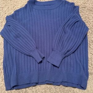 Aerie Ribbed Knit Blue Sweater